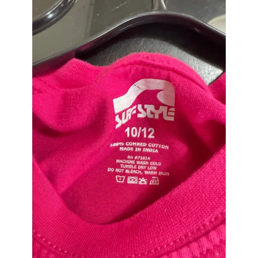 Surf Style Pink Short Sleeve T-shirt Girl's 10/12